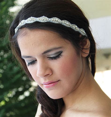 bridal headbands with rhinestones|rhinestone headband for bridal shower.